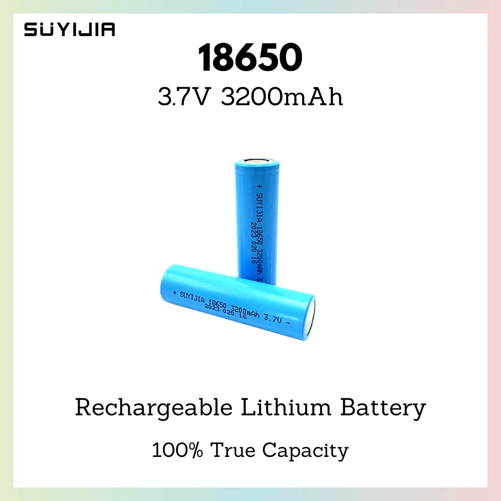 

New 18650 3.7V Rechargeable Li-Ion Battery 3200mAh High Capacity for Flashlight Head Lamp Walkie-talkie