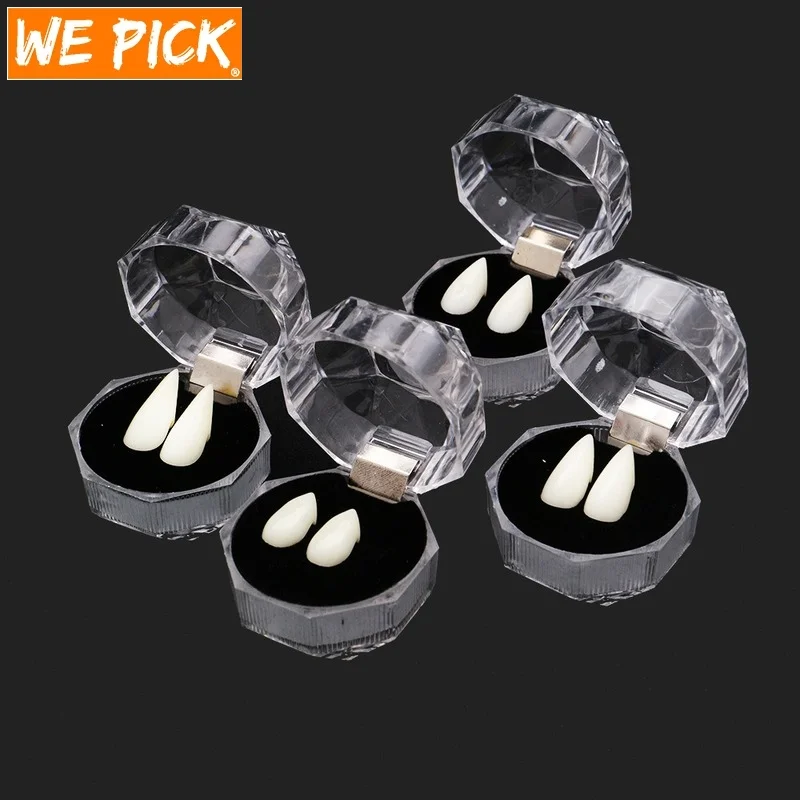 

1 пара, клыки вампира, клыки, реквизит для протезов, реквизит для костюма на Хэллоуин, накладные зубы, твердый клей, клей для зубов, декор для в...