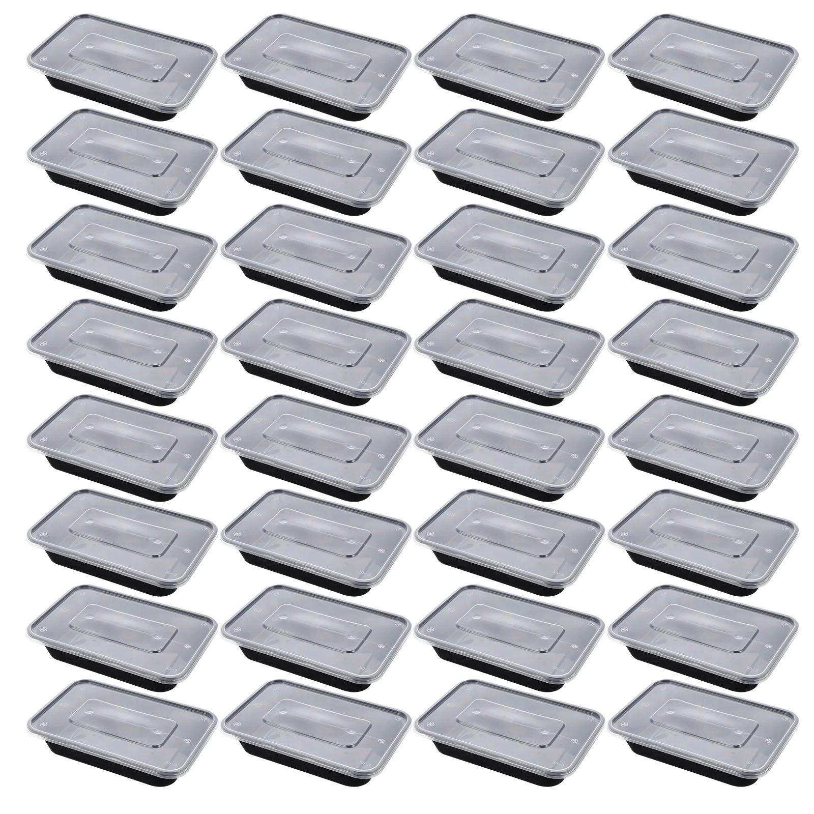 

50 Pcs Disposable Lunch Box Food Container Lid Plastic Containers Holders Go Takeaway