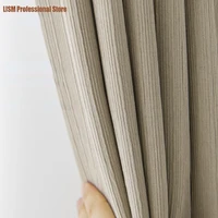 japanese curtains for living room bedroom fine pleated high blackout cream apricot milk tea matcha green solid color luxury