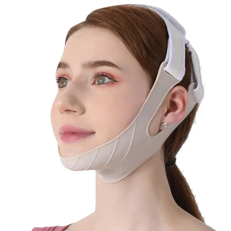 

V Face Bandage Face Lifting Strap Double Chin Reducer Stretchy Reusable Chin Slimming Strap Face Lift Device Double Chin