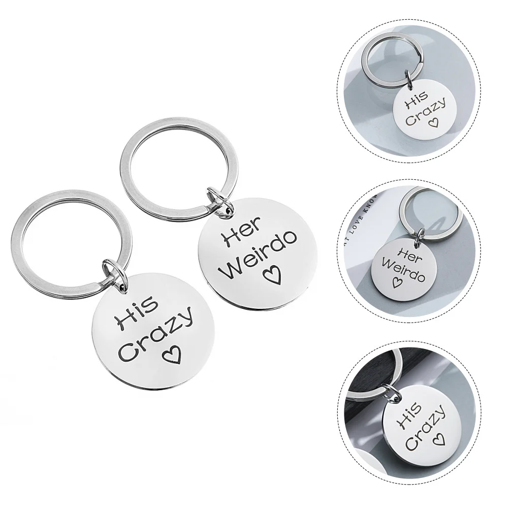 

2pcs Romantic Meaningful Creative Rustproof Beautiful Bag Pendants Couple Keychains Keyrings Key Chains for Gift Valentine's