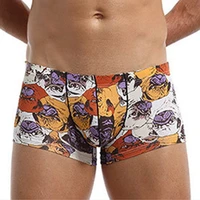 men print breathable underwear beach style boxer shorts briefs shorts bulge pouch underpant male soft breathable trunk panties