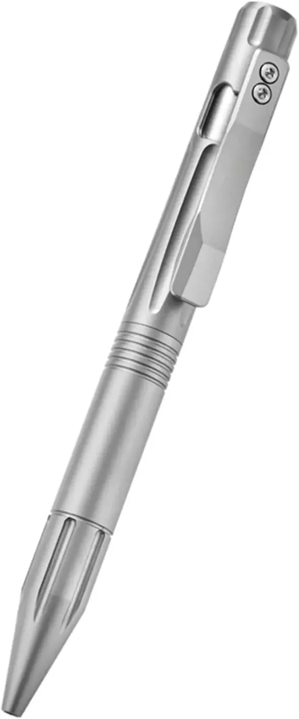 Фото Ручка-роллер FEGVE Hamans Titanium Bolt Action с клипом для кармана, многоразовая, компактная №1