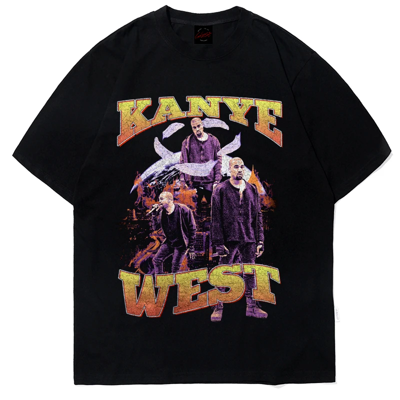Tupac 2pac T Shirts Asap Rocky Kanye West Hip Hop Men T-shirt Casual Oversized T Shirt Short Sleeve Summer Tops Male Tshirts