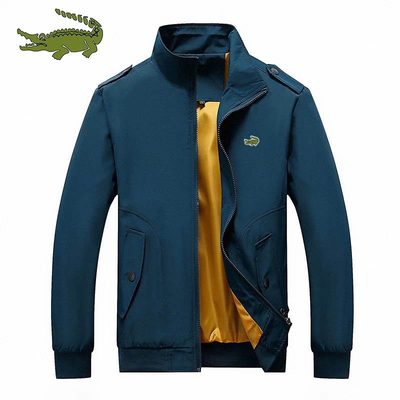

Cartier Crocodile men's business fashion jacket stand collar print casual zipper jacket outdoor sports coat windbreaker