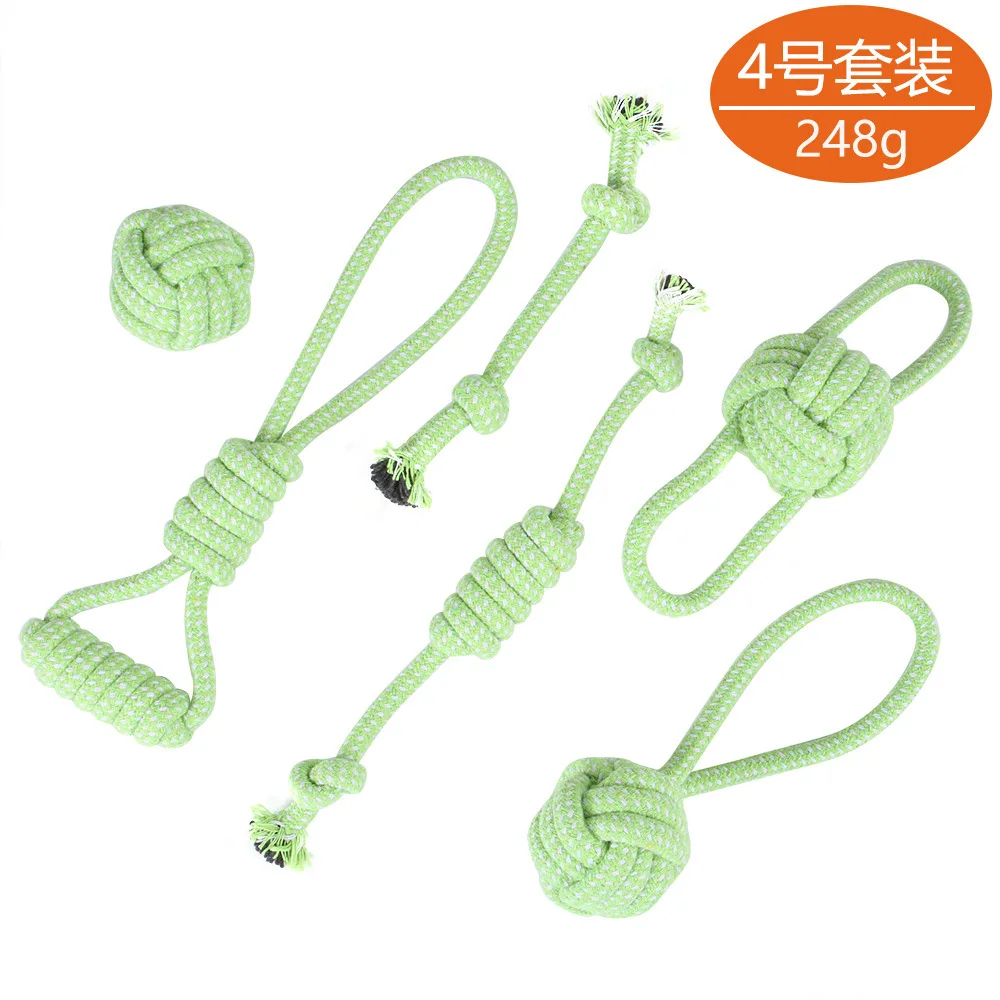 

Suit 4Pet Bite-resistant Cleansing Cotton Rope Knot Set Cat and Dog Molar Supplies Cotton Rope Toy Cat and Dog Rope Knot Toy
