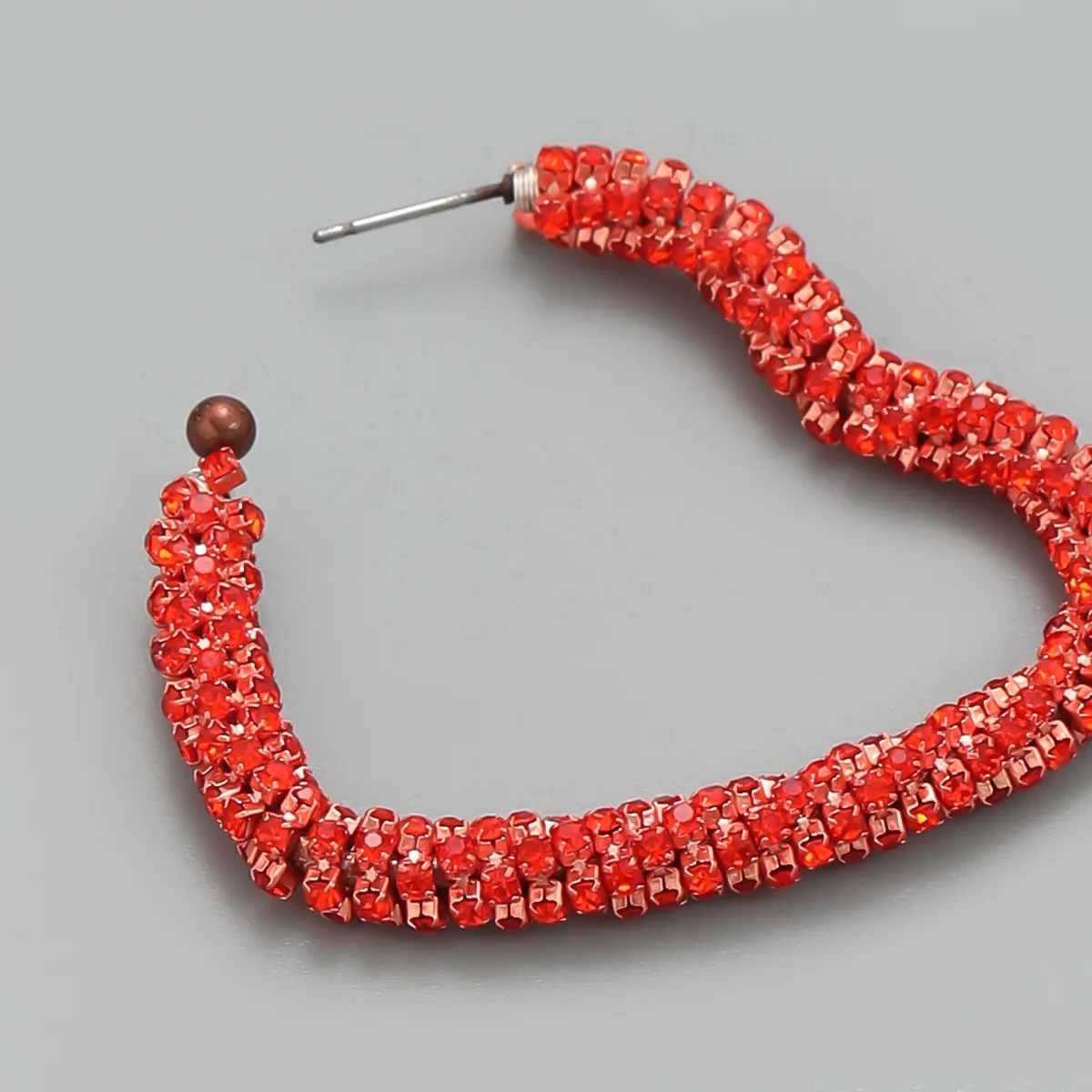 2023 Trendy New Exquisite Luxury Full Rhinestone Heart-shaped Hoop Earrings for Women Fashion Banquet Party Jewelry Brincos Gift