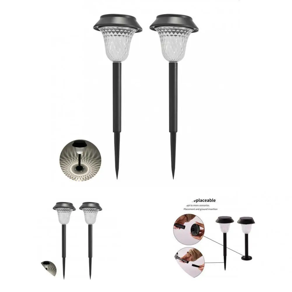 

Safe 2Pcs Eye-catching Intelligent Control Garden Lamp LED Outdoor Light Stable Performance for Courtyard