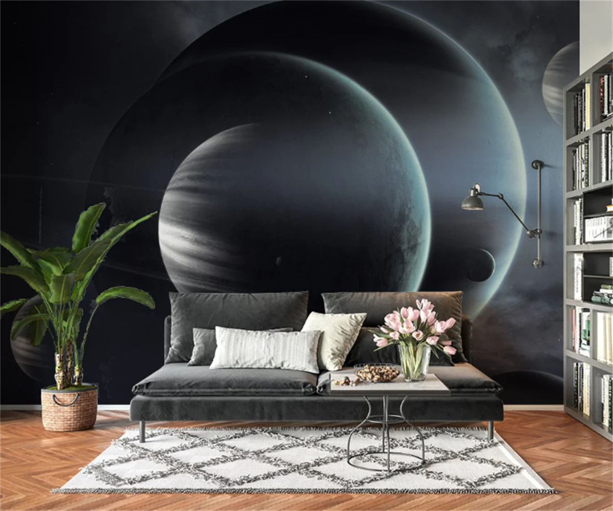 

Customize any size 3D wallpaper mural Nordic modern universe planet starry sky science fiction gaming tooling background wall