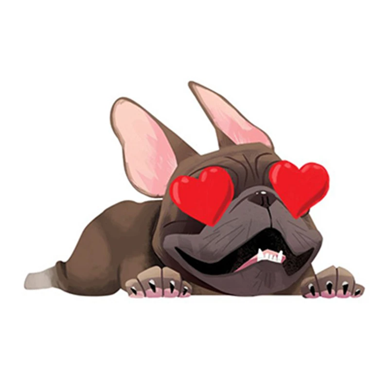

Funny Show Love Puppy Cartoon Car Sticker PVC Body Windshield Accessories Helmet Laptop Decoration Fashion Waterproof Auto Decal