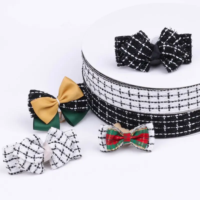 

Korean Version of Silver Silk Cotton Linen Material Color Matching Ribbon DIY Bow Hair Accessories Clothing Cuff Trim