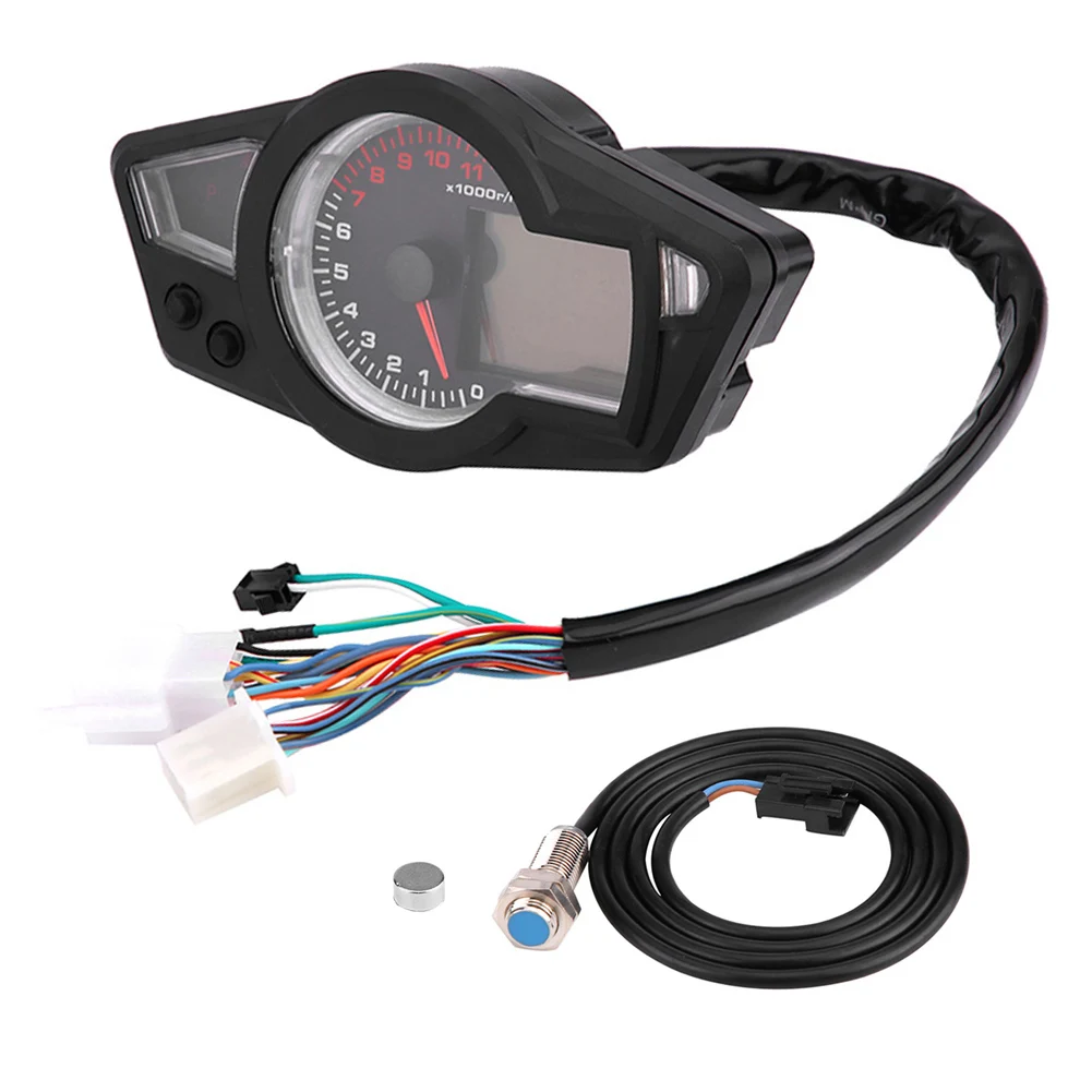 

Universal Motorcycle Digital LCD Odometer Speedometer Tachometer 15000RPM with Speed Sensor
