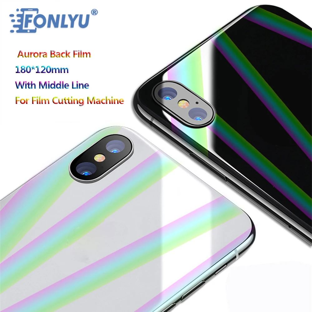 FONLYU Shiny Aurora Back Sticker Rear Skin Sheet Smartphone Rainbow Screen Protector Film For Unlimited Hydrogel Cutting Machine