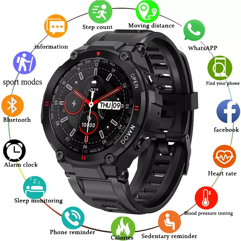 

New Sport Smart Watch Men Bluetooth Call Music Playback Heart Rate Monitor Waterproof Multifunctional Pedometer Men Smartwatch