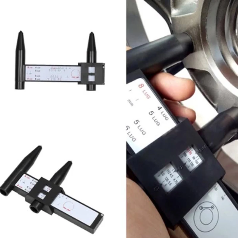 

2022 Hot Sale Wheel Rim Bolt Pattern Sliding PCD Measuring Tool Gauge Ruler 8 Holes PCD Ruler Lugs Hub Pitch Measurement Tools