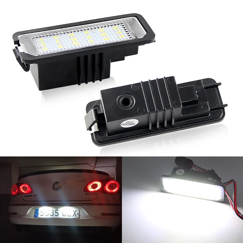 

2x Number License Plate Light Lamp No Error 18SMD LED 12V 6500k White for VW Golf MK4 MK5 MK6 Passat Polo CC Eos Car Accessories