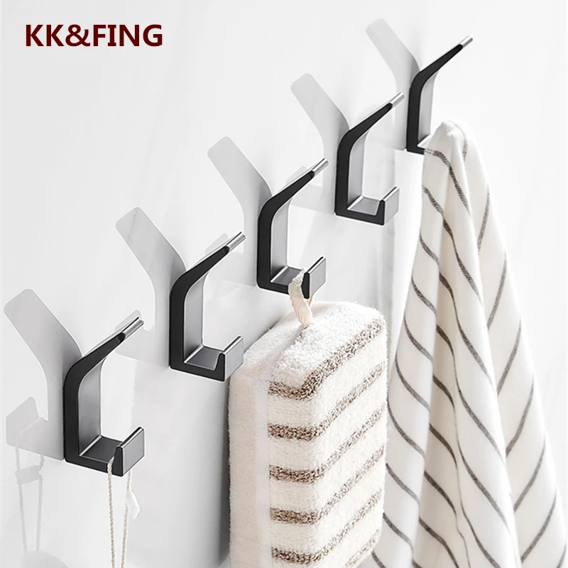 

KK&FING New Strong Viscose Clothes Hooks Behind The Door Hat Key Storage Hooks Wall Hanger Storage Holder Key Hanger Punch-free