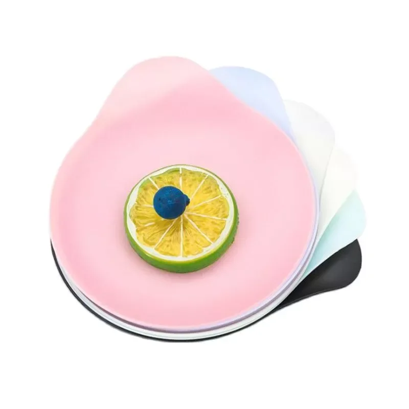 

2023New Disposable Tableware Plates Birthday Dessert Cakes Plastic Pan Drop Shape Lunch Dinner Holiday Tray Kitchen Accessories