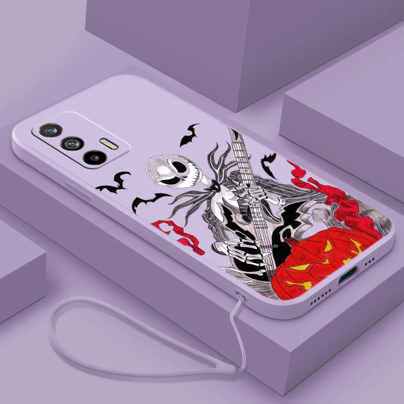 

Nightmare Before Christmas Silicone Phone Case For OPPO Reno 8 7 SE Z 6 5 7 3 2 Lite Pro Plus Liquid Rope Funda TPU Cover