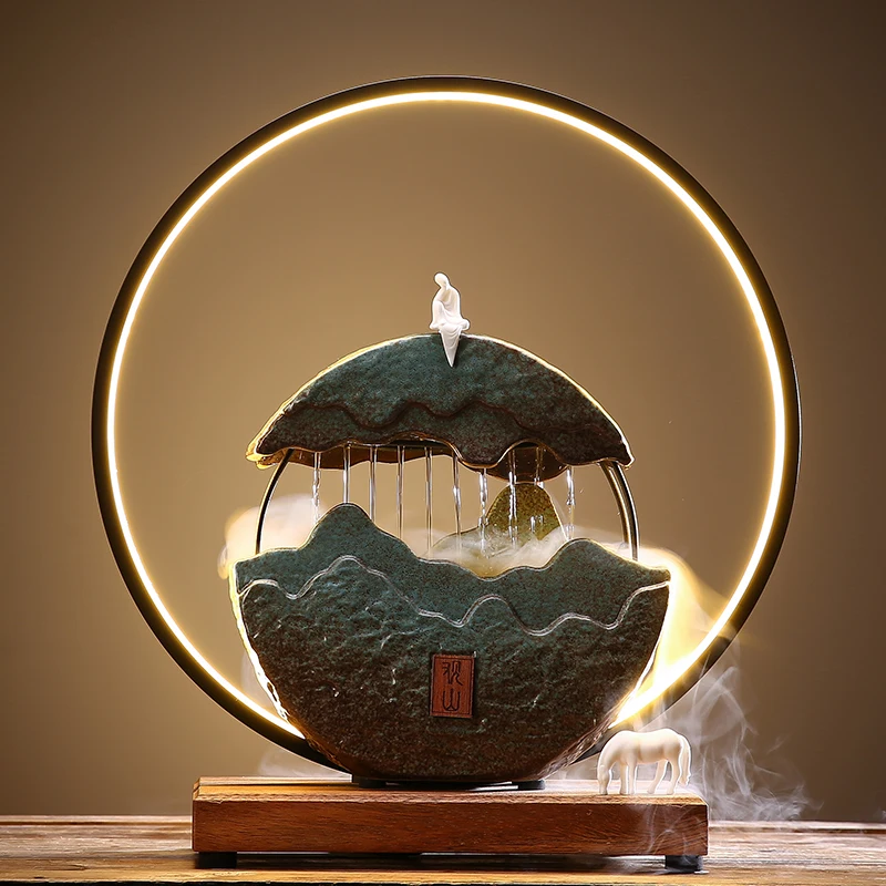 

Creative Water Fountain Decoration Feng Shui Fortune Office Desk Surface Panel Hallway Home Living Room Shop Opening Gifts