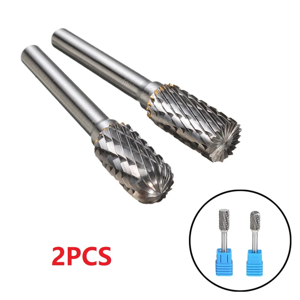 

2pcs Tungsten Carbide Steel Burr Rotary Files Milling Cutter For Grinding Polishing Parallel Burr With Ball End