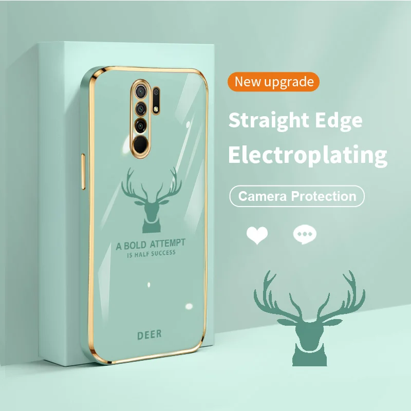 

Deer Electroplating Case for Xiaomi for Redmi 9 9 Prime for Poco M2 9A 9i 9AT 9C NFC 10A 9T Power Note 9 4G for Poco C31 Cover