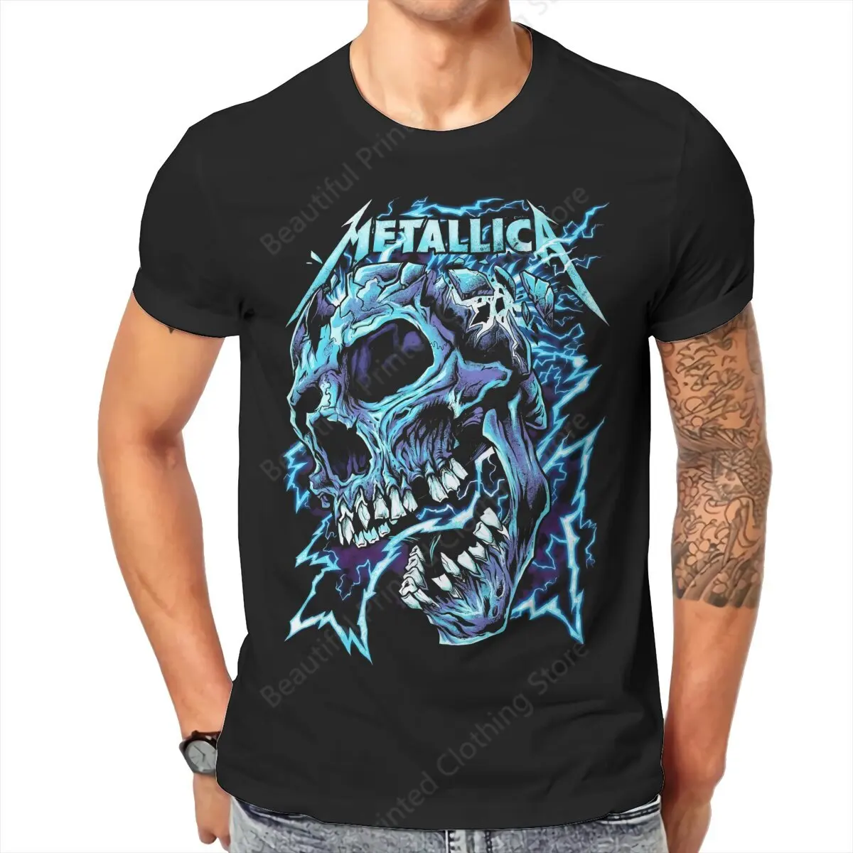 Metallicat Music Enthusiast 100% Cotton T-shirt Print Comfrot Men's Women's T-Shirts Streetwear Basic Top Trend Fun Versatile