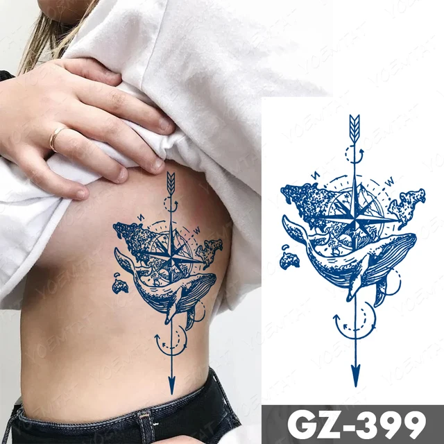 Semi-Permanent Waterproof Temporary Tattoo Sticker Line Flower Text Genipin Herbal Leaves Juice Lasting Ink Fake Shoulder Tatoo 5