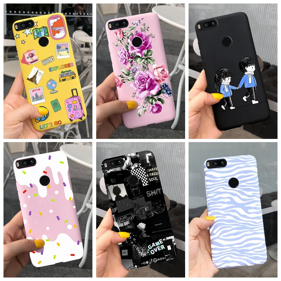 

For Xiaomi Mi 5X Case Silicon Black Pink Cute Cartoon Painted TPU Shockproof Cover For Xiaomi Mi5x Mi 5X Phone Case Bumper Funda