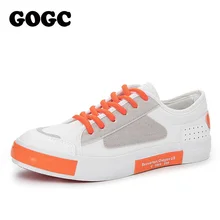 GOGC-Zapatillas blancas de lona para mujer, zapatos planos de verano, informales, 2022