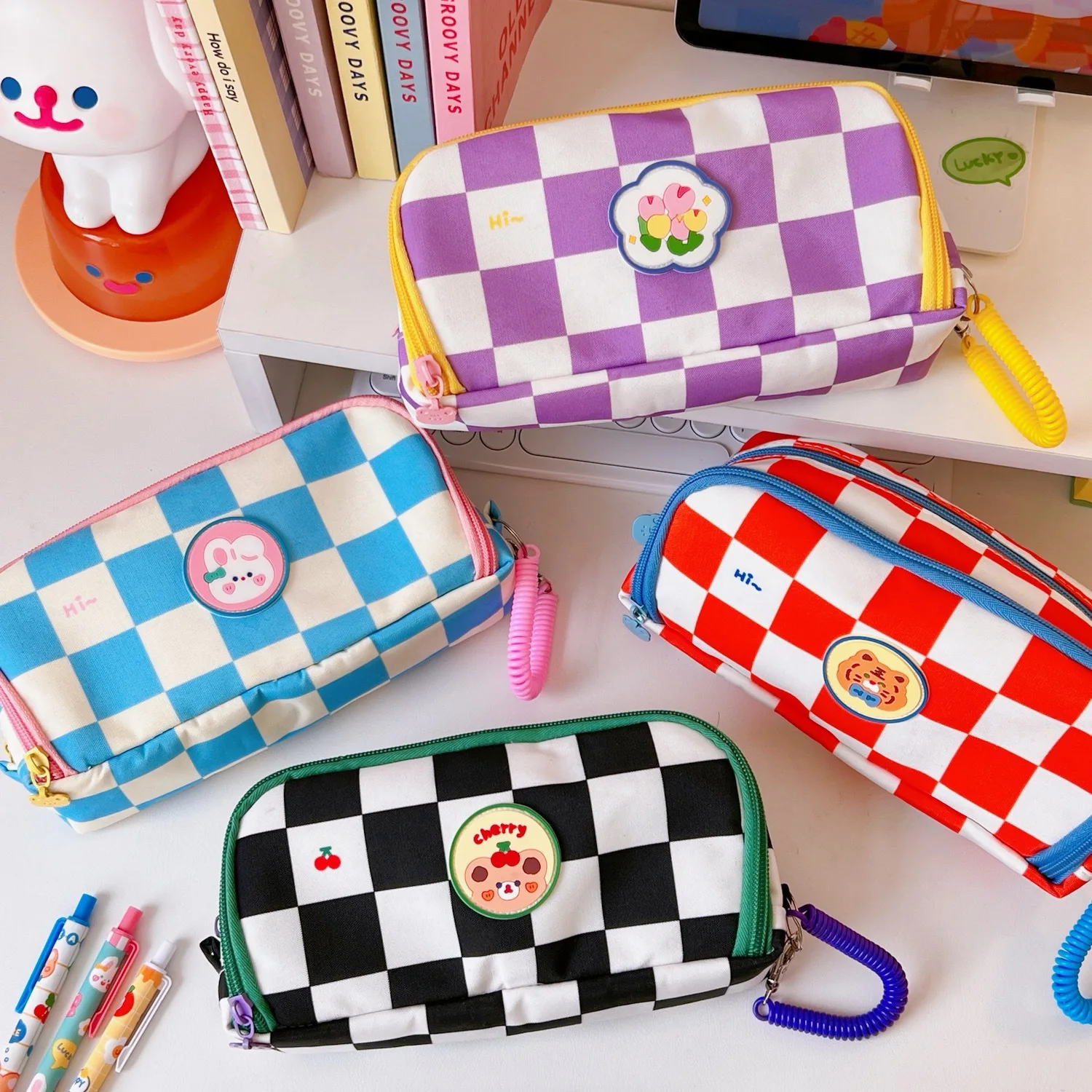 

Шахматная сумка для хранения, большая сумка-Органайзер, сумка для карандашей, японский высококачественный чехол для карандашей, школьная к...