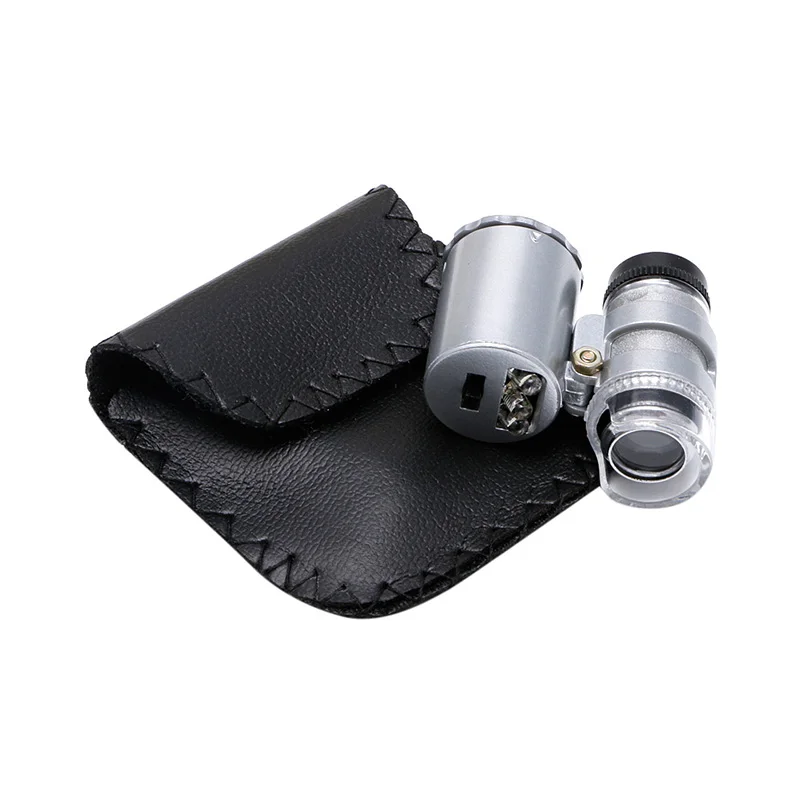 

LED Magnifier 45X 10081-4 Mini Pocket Microscope Pull Type Jewelry Reading Loupe with LED Light for Jewelry Gems Watches