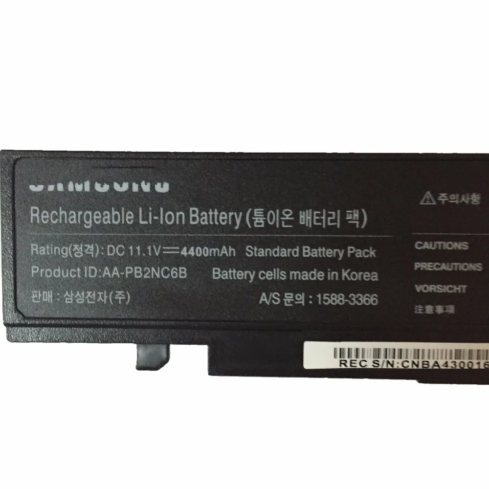 AA-PB2NC6B Аккумулятор для ноутбука Samsung NP-R560 R60 R39 R40 R408 R41 R410 R45 R509 R510 R560 AA-PB4NC6B 11 1 В 48WH 4400