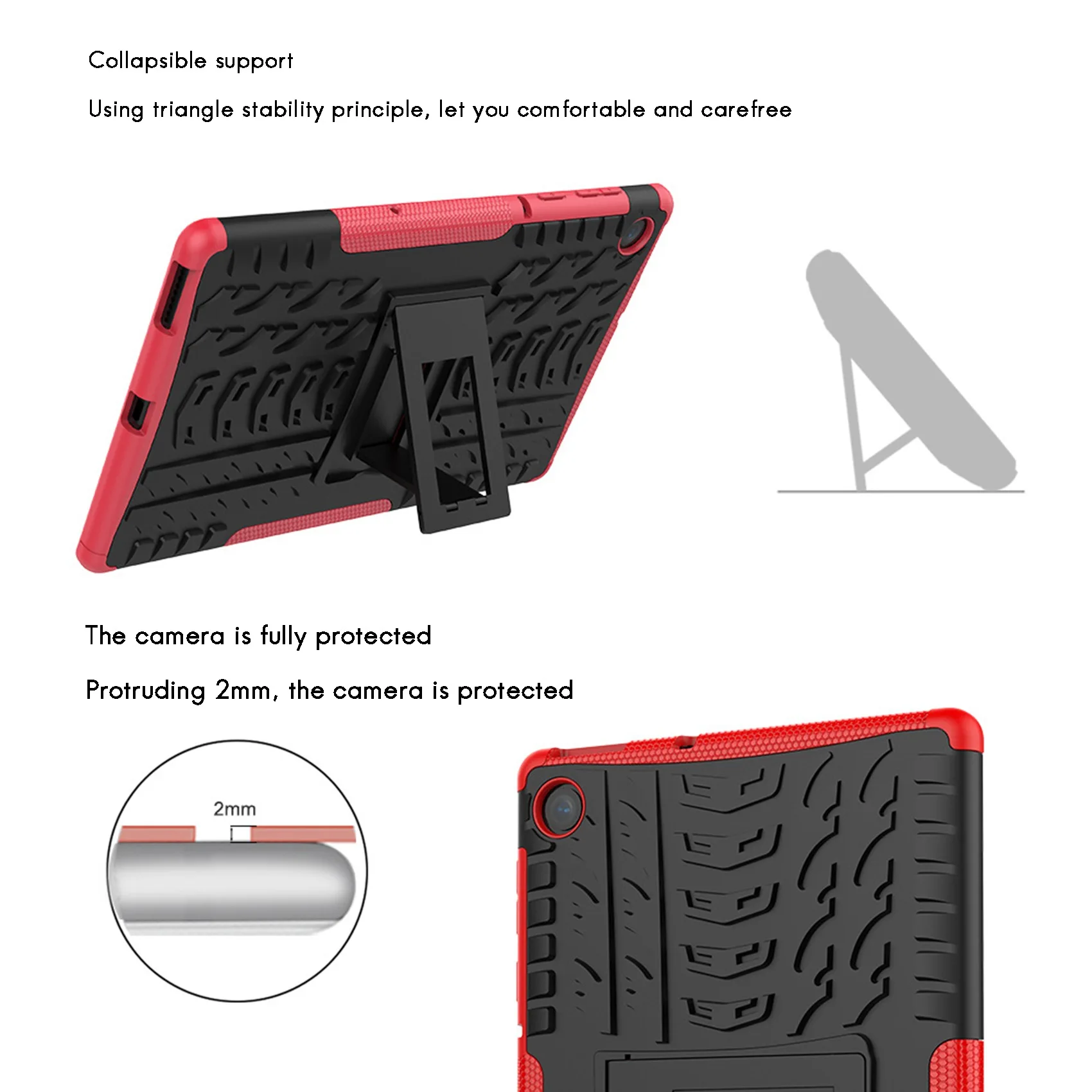 Чехол для планшета Lenovo M10 Plus X606 10 3 дюймов чехол с защитой от падения (черный) |