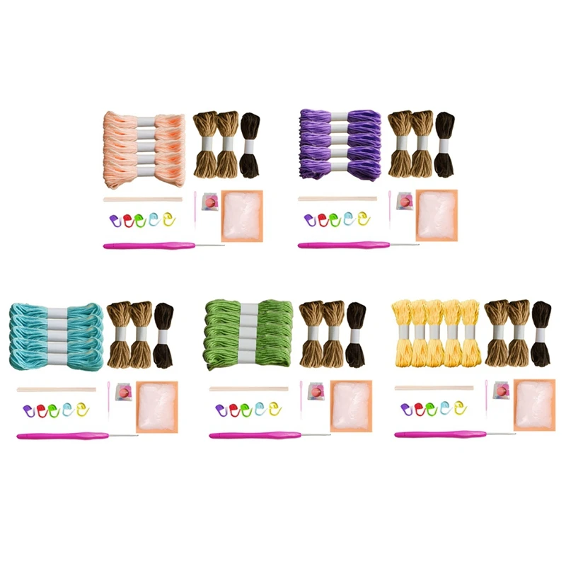 

1 SET Crochet Kit Succulents Crochet Kit For Beginners Succulents Beginner Crochet Primary Kit