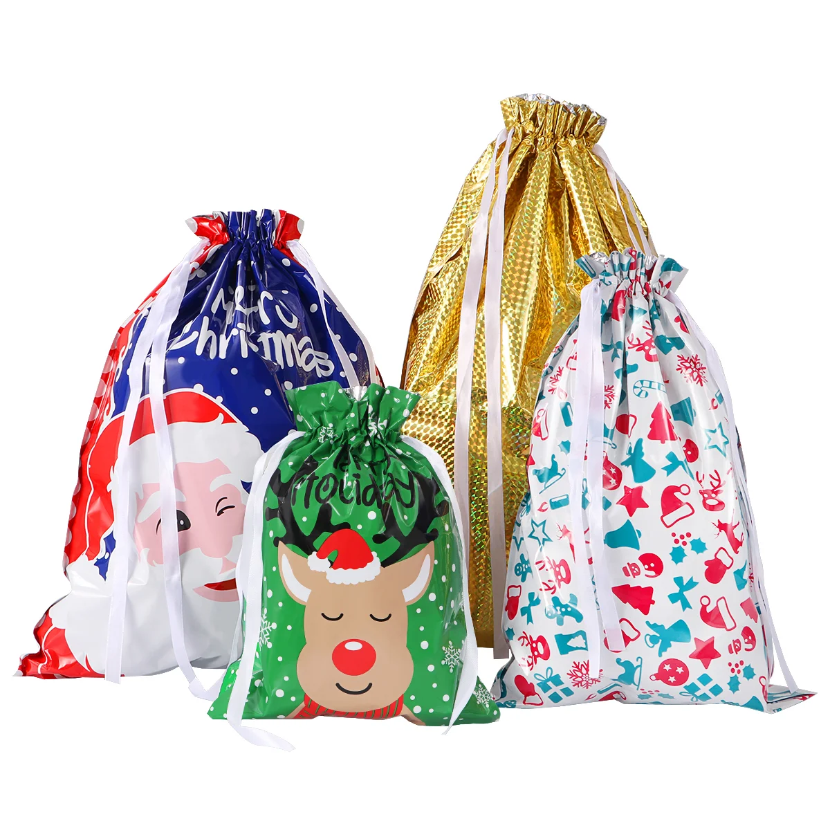 

Рождественские пакеты для подарков Goodie, большой контейнер из фольги, конфеты, подарки оптом