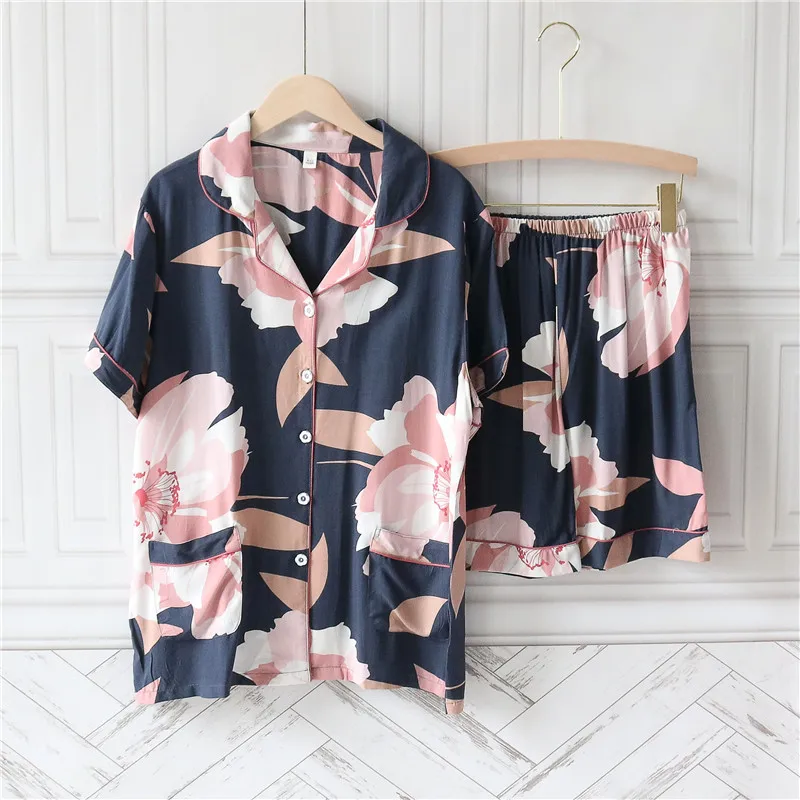 

Женская Свободная Домашняя одежда для отдыха с цветочным принтом и контрастными пуговицами спереди