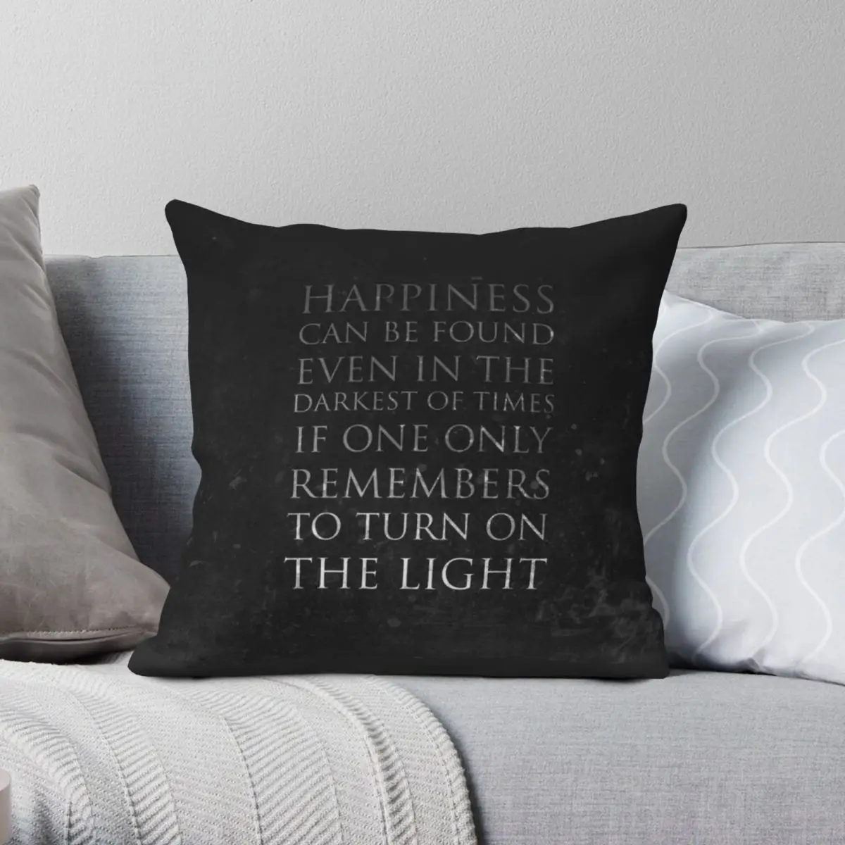 

Happiness Square Pillowcase Polyester Linen Velvet Pattern Zip Decor Pillow Case Home Cushion Cover 45x45