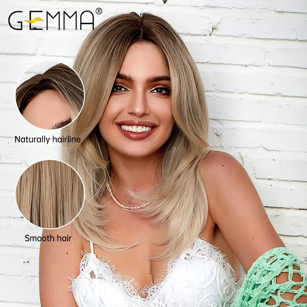 GEMMA длинные боковые части синтетический парик пепельно-серые натуральные