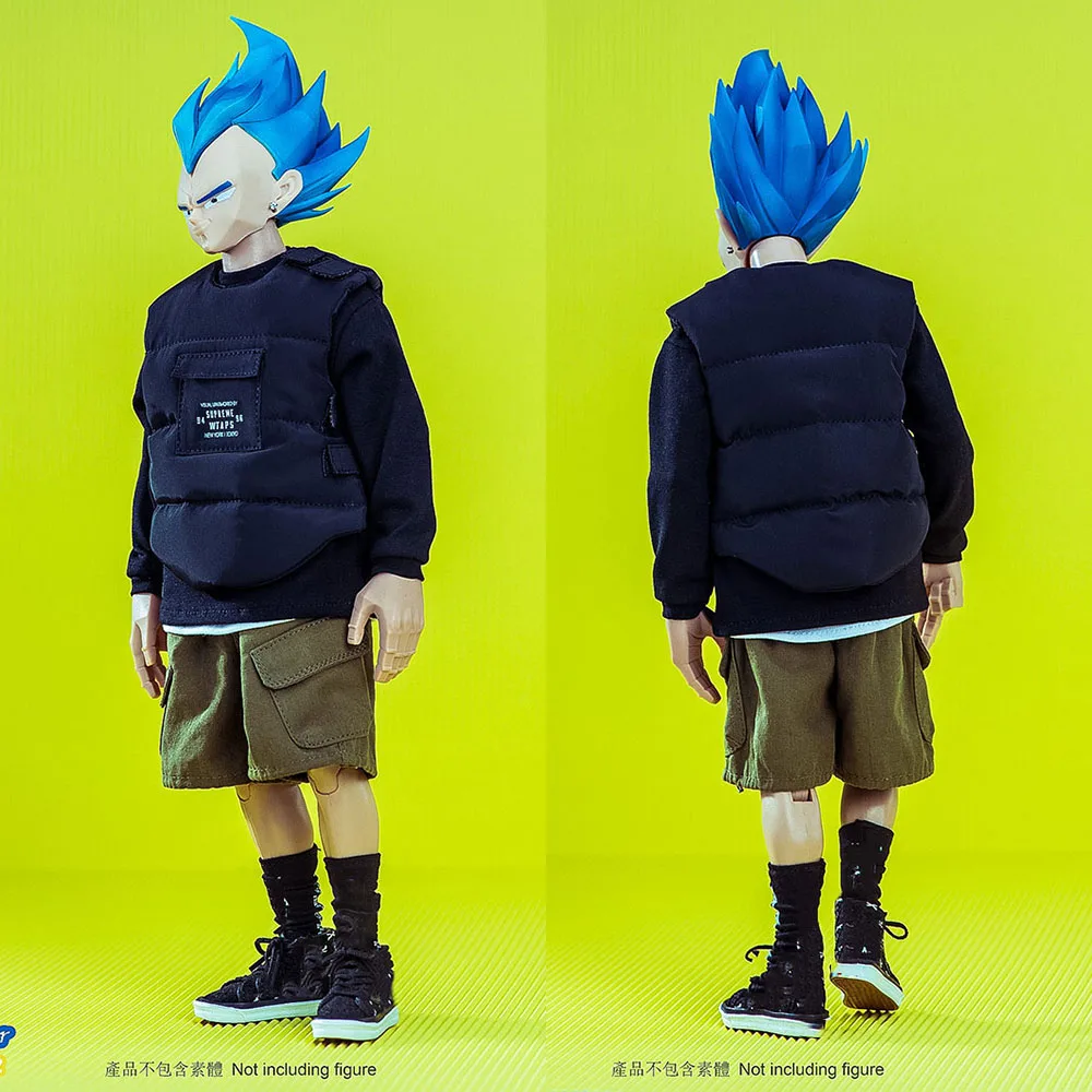 1/6, трендовая уличная одежда trickyMan12, жилет с принтом, короткие брюки в стиле хип-хоп, черная футболка с длинным рукавом, обувь для 12 дюймов, Мужская экшн-фигурка