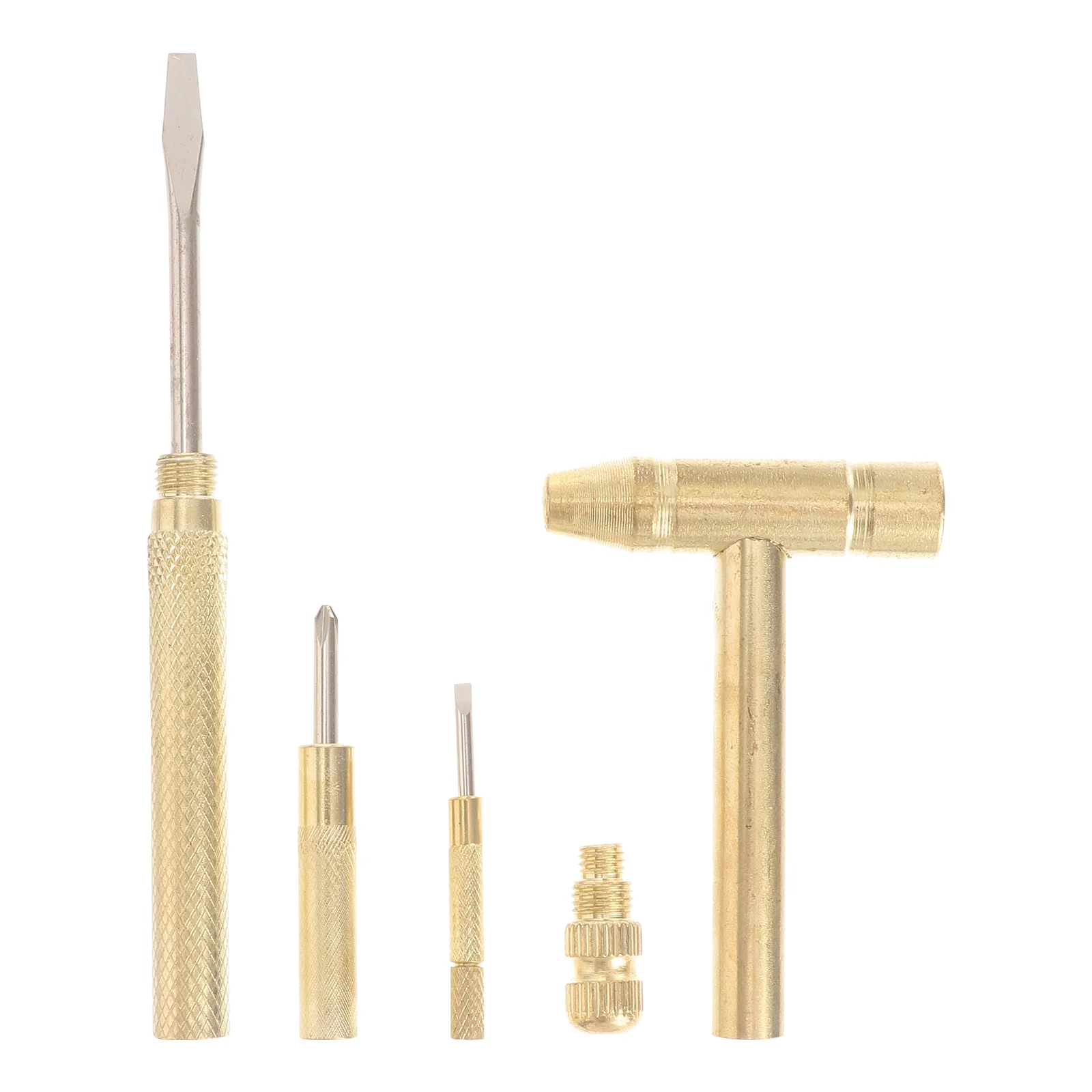 

6 in 1 Multi-functional Mini Ball Hammer Screwdriver Tool (Golden)