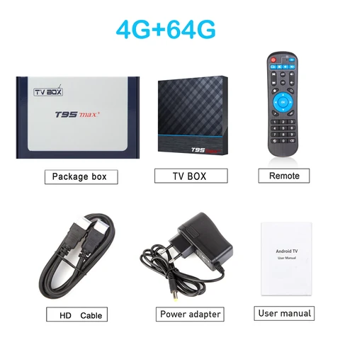 ТВ-приставка Android Tv box T95 MAX Plus, Amlogic S905X3, 2,4G, 5G, 2 диапазона Wi-Fi, 8K, Android 9/0