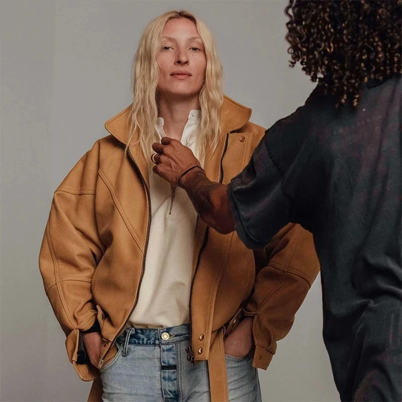 

Укороченная куртка NIGO из воловьей кожи # nigo11065