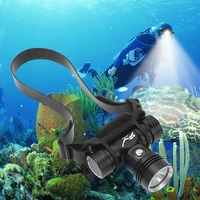 aluminum alloy underwater led flashlight diving headlight headlamp ip68 waterproof work lights flashlight with 18650 battery
