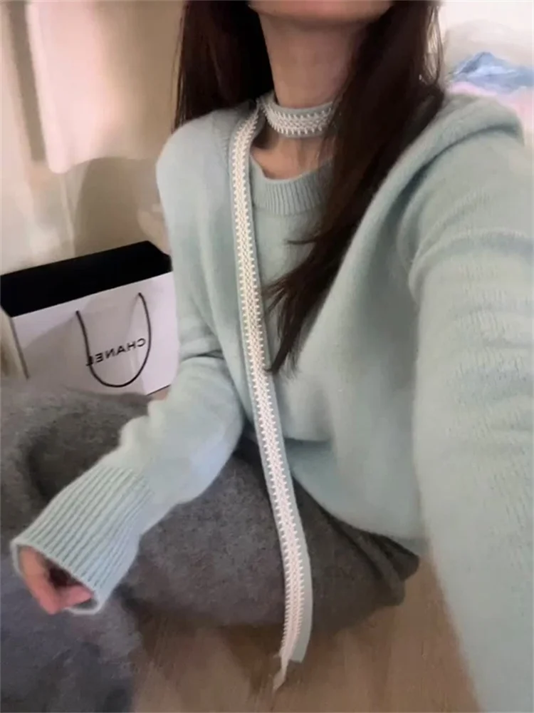 Высококачественный свитер с бархатной лентой и енотом женская осенне-зимняя