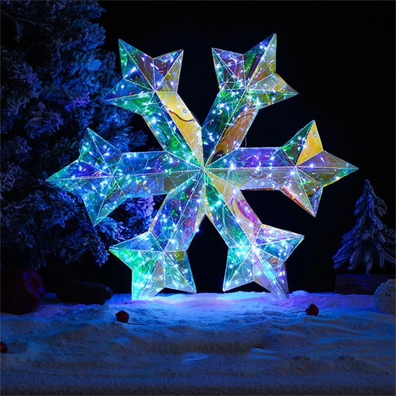 Многоцветный 3D светодиодный ночник со снежинкой креативная лампа для украшения
