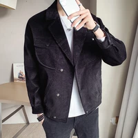 spring fashion handsome new mens jacket gorgeous off shoulder corduroy embroidery mens coat europeanamerican simple jacket