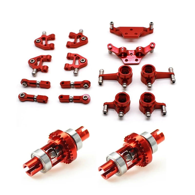 

1Pcs Metal Full Set Upgrade Parts,Red & 2Pcs K989-26 Metal Upgrade Adjustable Ball Differential Box For Wltoys K929