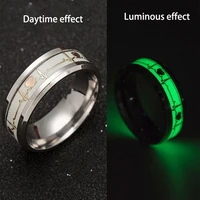 fashion luminous dragon ring love heart retro stainless steel fluorescent rings for men plus couple rings luxury jewelry gift
